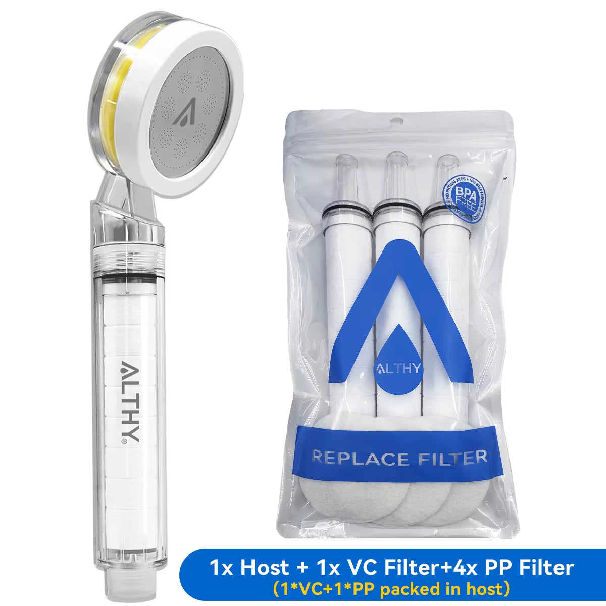 Vitamin C Handheld Shower Head Filter,High Pressure SPA Softener Water,Whiten&Moisturizing Dry Itchy Skin,Reduce Hair Loss