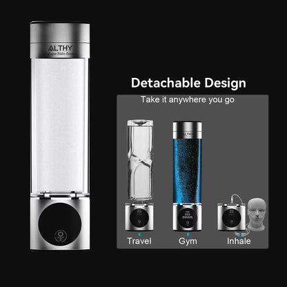 Performance Hydrogen Water Generator Bottle Dupont SPE+PEM Dual Chamber Lonizer + Ppb&Time Display + H2 Inhalation Device