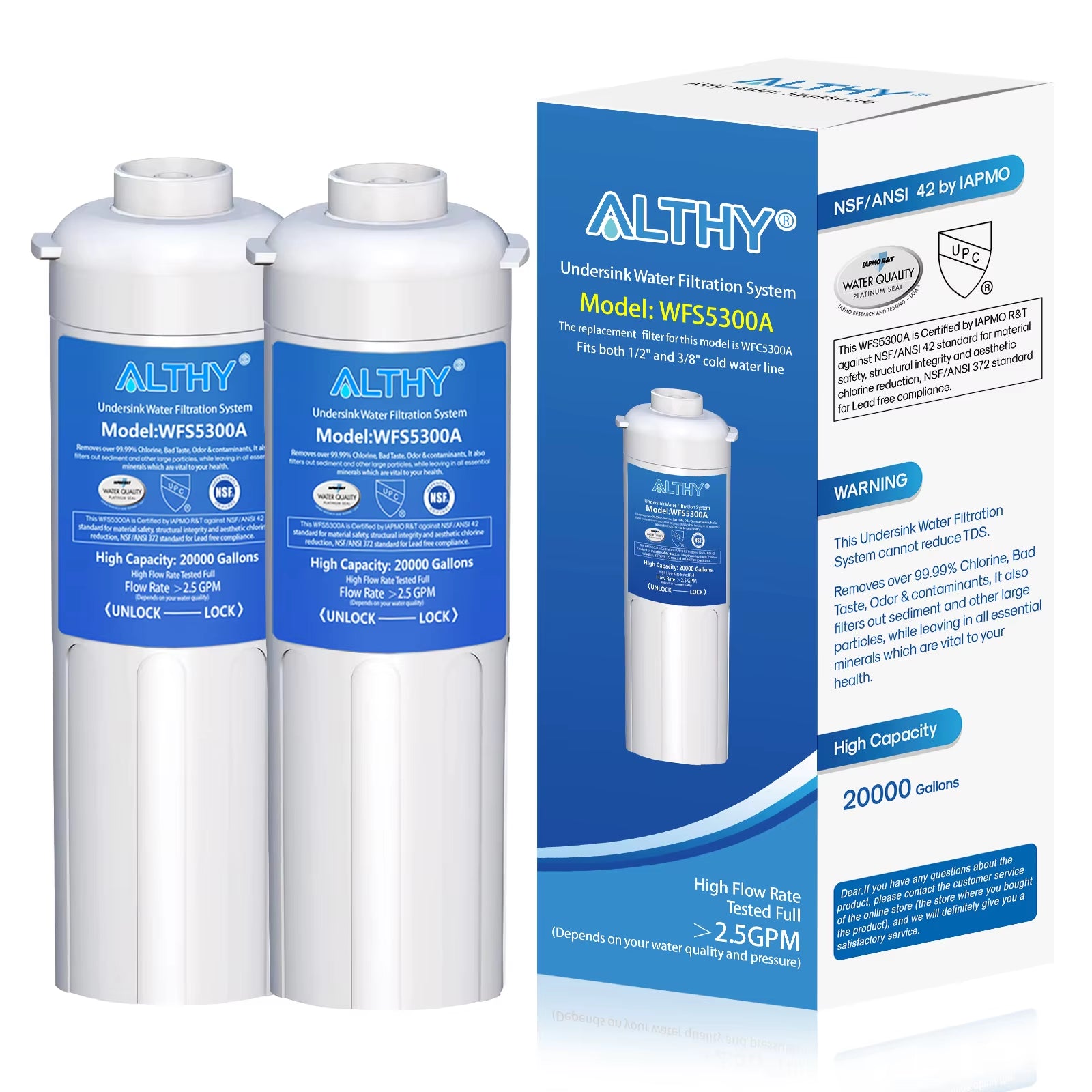 Althy Filter Replacement Water Filter for WFS5300A under Sink Drinking Direct Conne ...