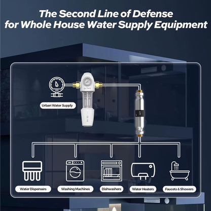 AL-WS200 Whole House Water Descaler Scale Inhibition Softener System Large Flow anti Limescale Corrosion & Hard Water