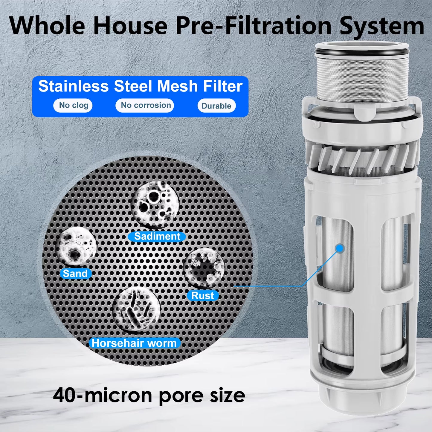 PRE-AUTO2 Automatic Flushing Backwash Prefilter Spin down Sediment Water Filter Central Whole House Purifier System