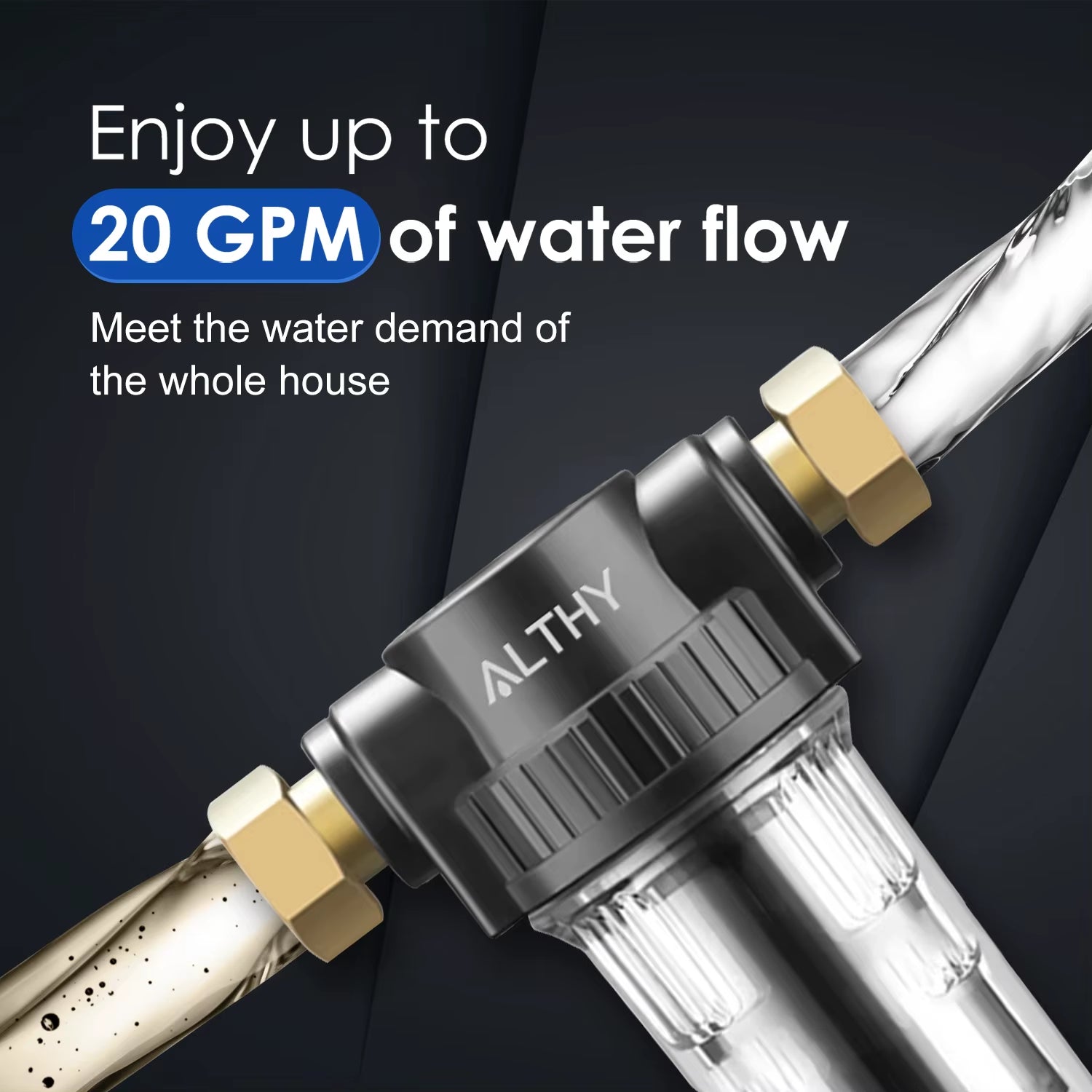 Pre Filter Whole House Spin down Sediment Water Filter Central Prefilter Purifier System Backwash Stainless Steel Mesh