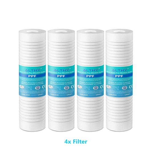 10" 5 Micron Polypropylene Replacement Filter for Universal &  PRE-PP Whole House Sediment Water Filter System Prefilter